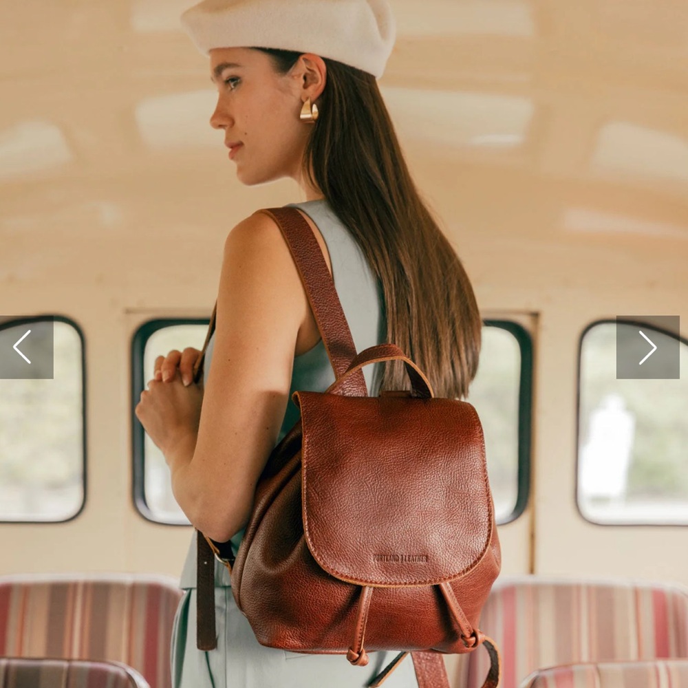 Portland Leather Bucket Backpack